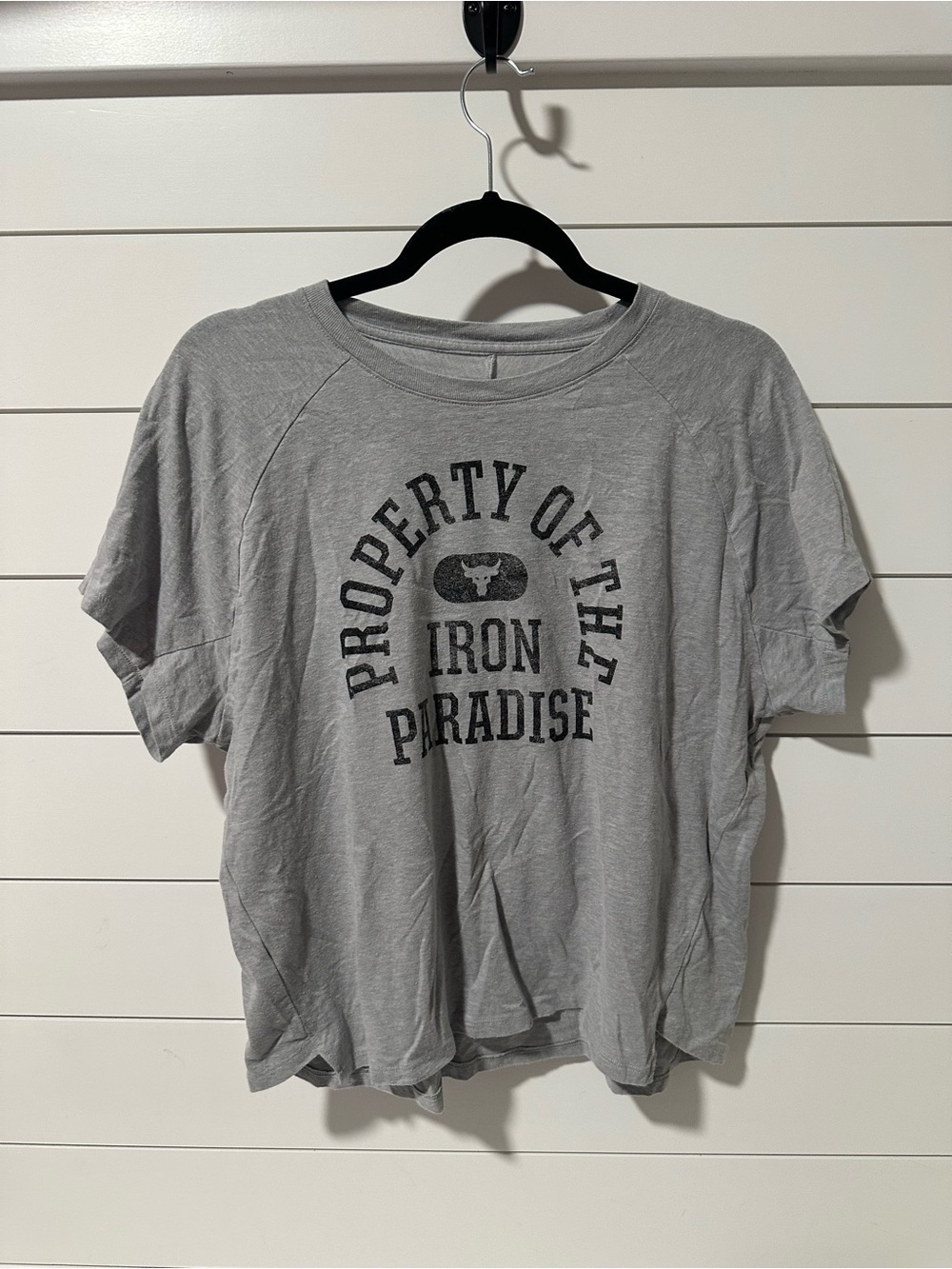 Grey 'Property of the Iron Paradise' Graphic Tee